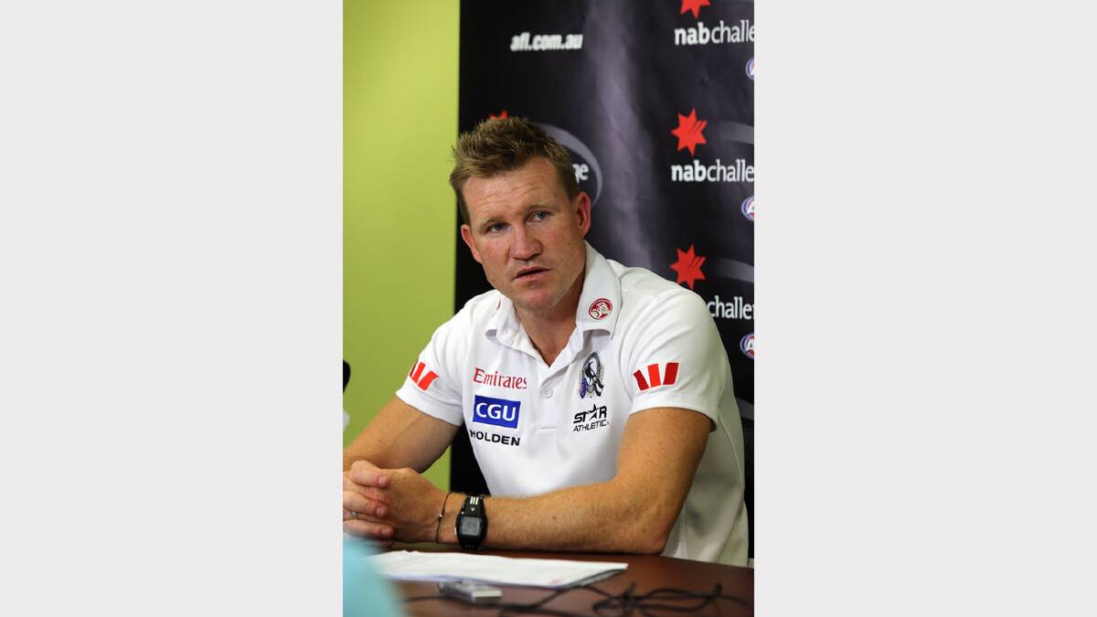 Coach Nathan Buckley at the press conference.