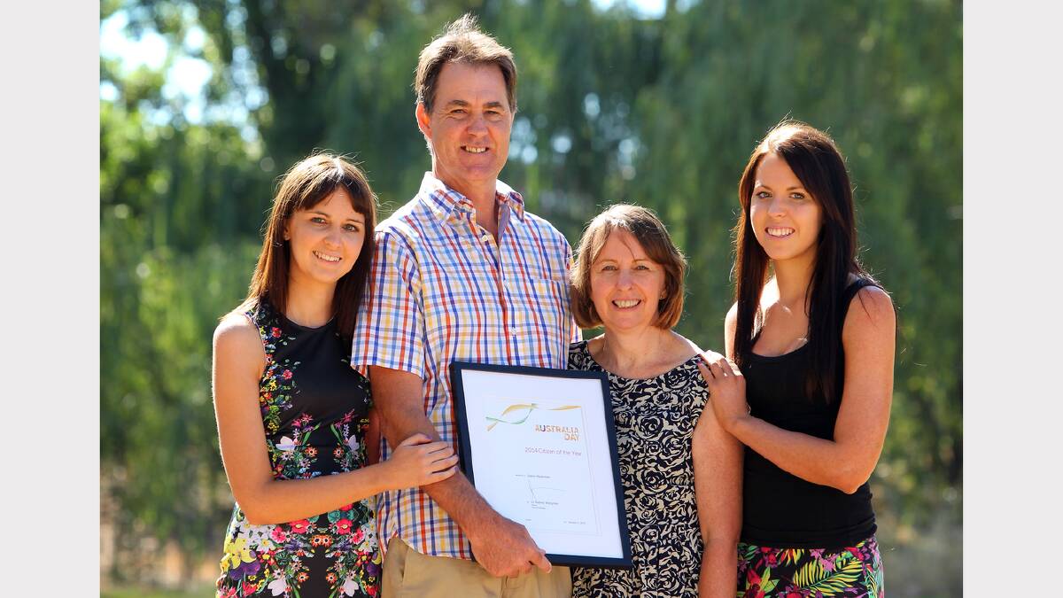Wodonga. Australia Day celebrations. The Mackinnon family - Jess, Glenn, Cathy, and Sarah Mackinnon. Glenn Mackinnon was named Wodonga's Citizen of the Year.