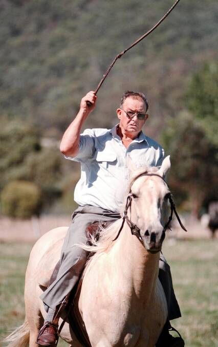 Kevin Giltrap was the ideal candidate to play the role in this promotional picture for the Mitta Muster back in 1998.