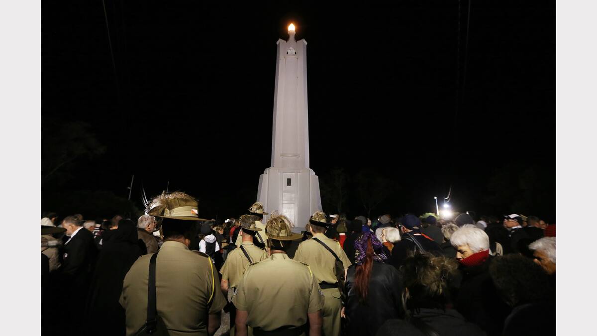 The crowd at the Albury dawn service.