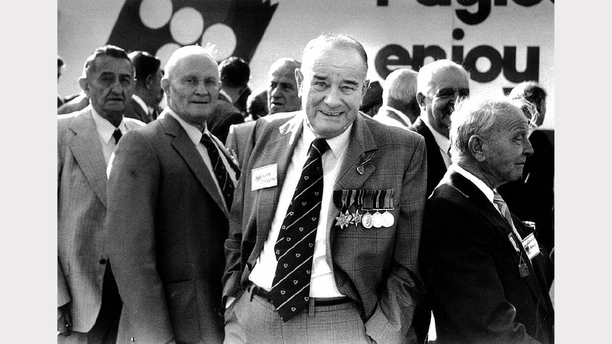 Veteran Alan Sparrow at the 1990 march.