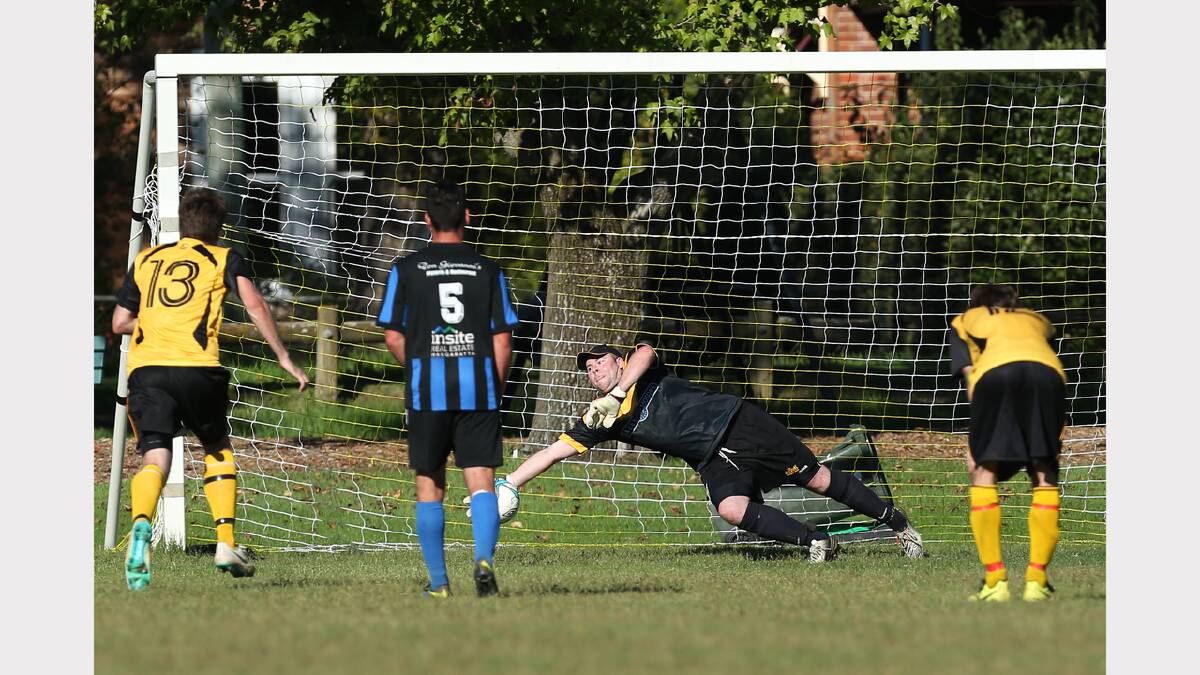 Hotspurs goalie Luke Drummond couldn't save this goal from a George Taylor penalty.