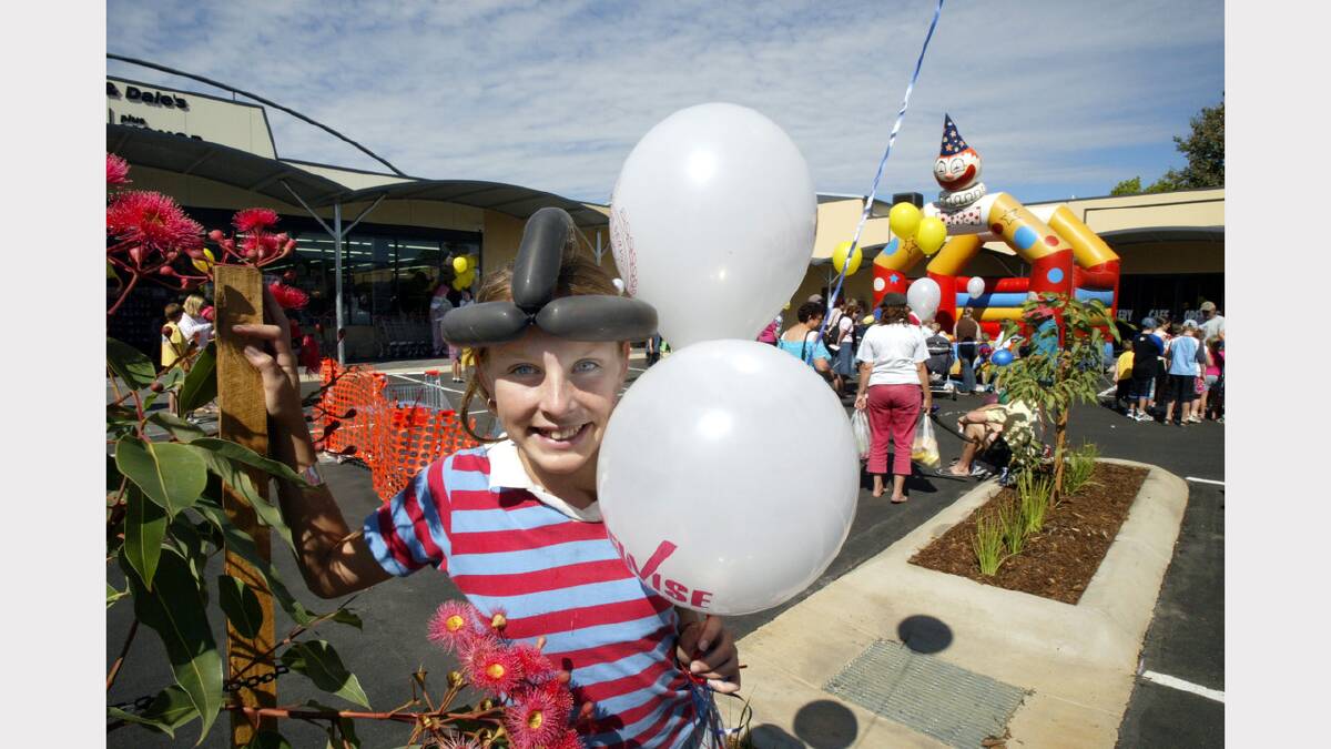 Jindera Plaza Shopping complex opening. Rhian Hohnberg 12 of Jindera getting into the spirit of all the fun at the opening