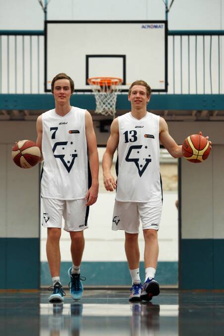 Trent McMullan and Jon Sharp in their Victoria Country colours ahead of the national championships last month.