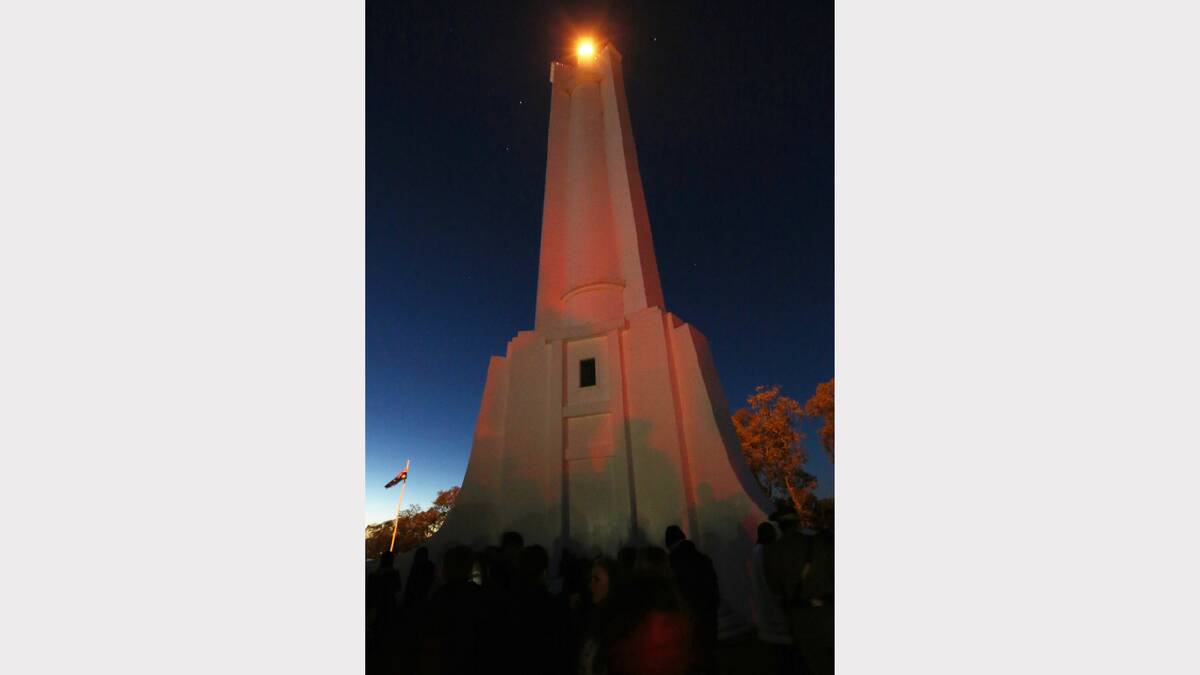The dawn service at the Albury monument.