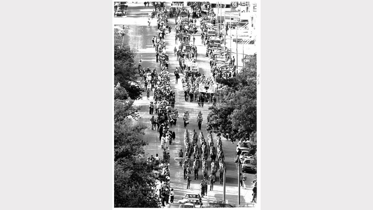 The 1990 march in Albury.