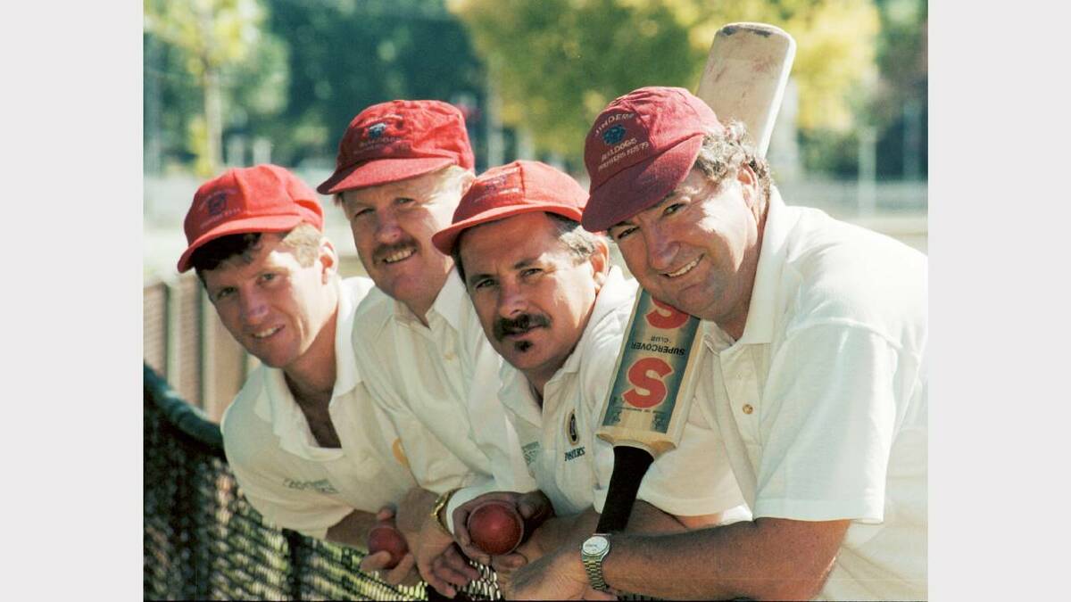 Tavern Bulldogs players Cameron Bakes, Brian Curphey, Des Sheather and Merv King. Picture: SIMON DALLINGER