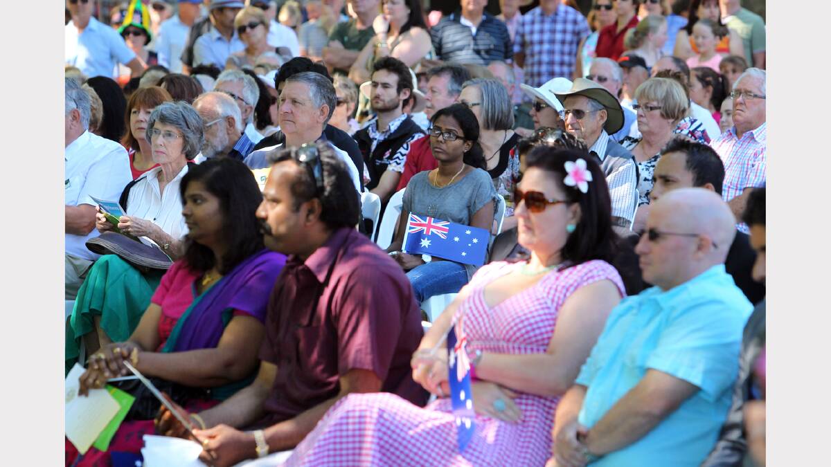 Noreuil Park, Albury. Some of the crowd attending the Australia Day 2014 celebrations.