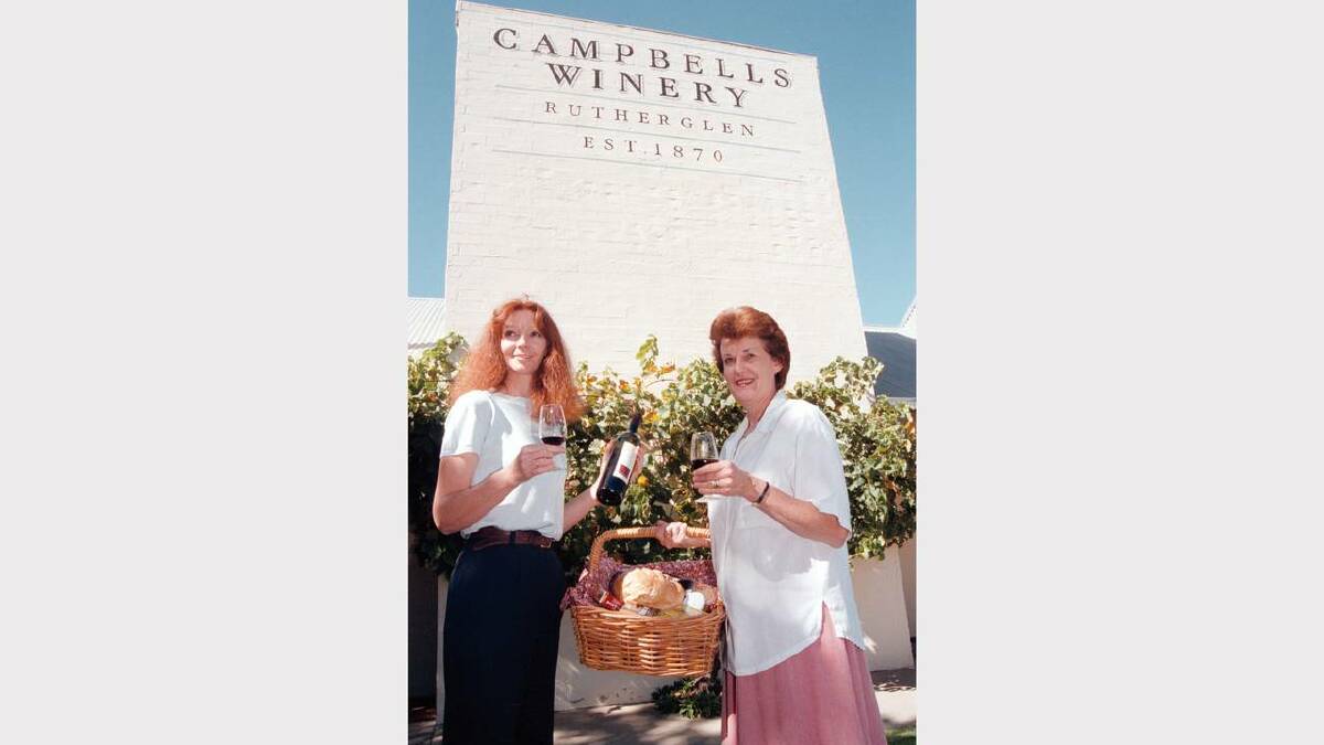 Dawn Leahy and Dianne Freyer from Campbells Winery, looking forward to the Tastes Of Rutherglen weekend. 