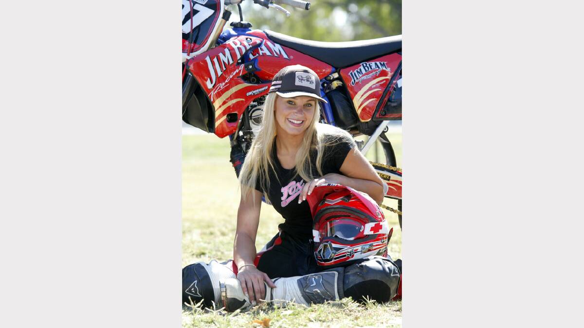 Supermotard motorcycle racing. Erin Normoyle 22 of Torquay who rides a Yamaha Y2250F won the Supermotrads Australian Women's Titles in '05. 