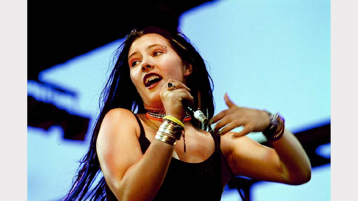 Yarrawonga  -  Rockalonga 2000. Ella Hooper, lead singer for Killing Heidi, performing live. Picture: KATE GERAGHTY