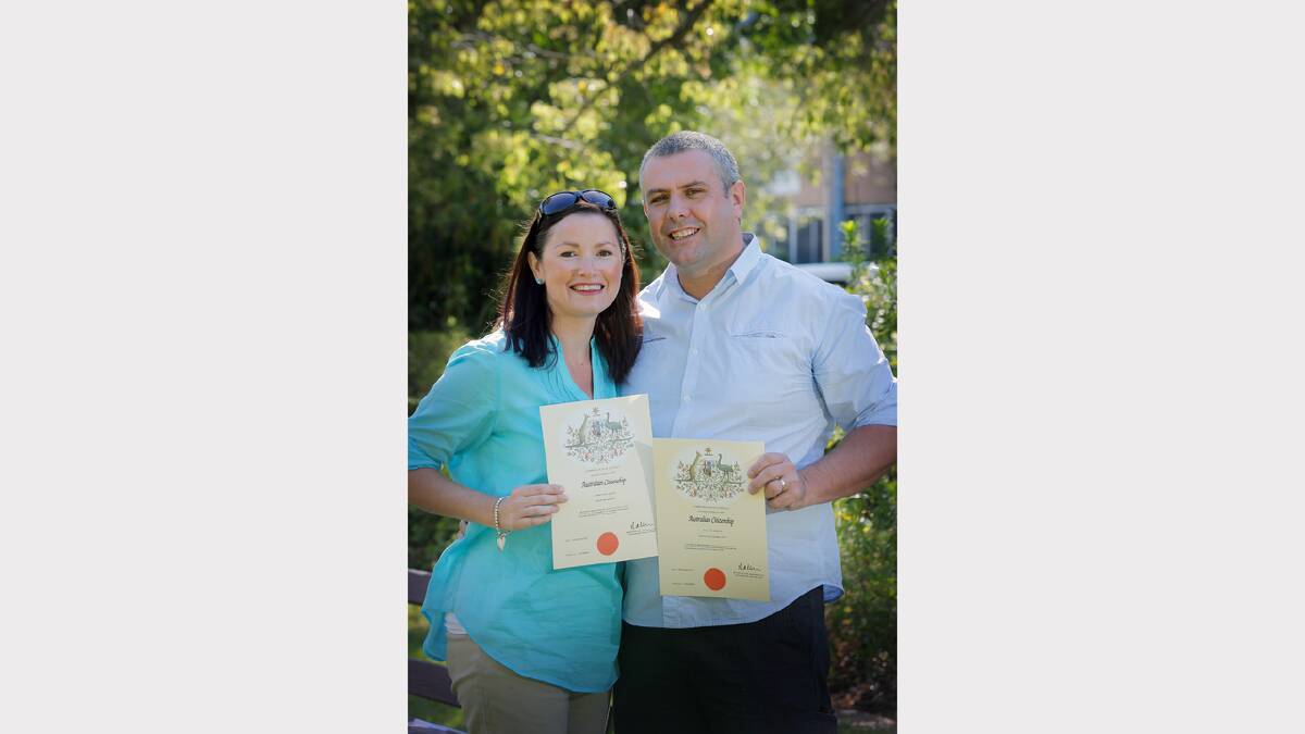 Debra and Billy Martin, originally from the UK, were two of the four people in Wangaratta who became Australian Citizens today.
