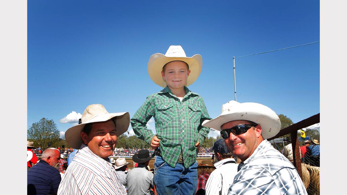 Simon Finlay from Morvan with Jack, 7, and Dom Shanahan from Wodonga.