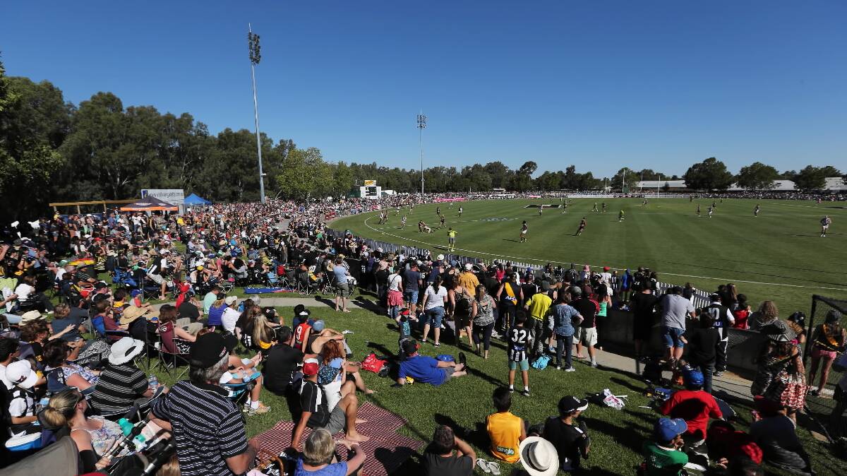 A crowd of 11,000 at the Norm Minns Oval saw Richmond defeat Collingwood. Picture: MATTHEW SMITHWICK