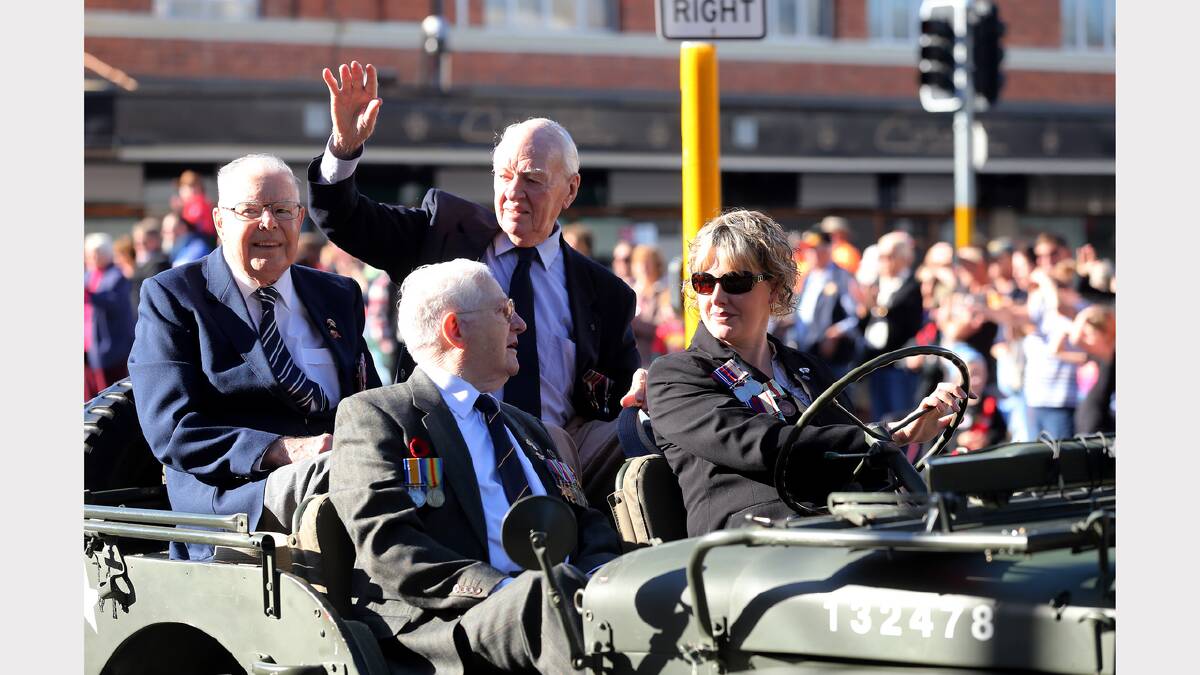 Dean St parade. Click or flick across to see more pictures from the Albury Anzac Day march. Pictures: JOHN RUSSELL 