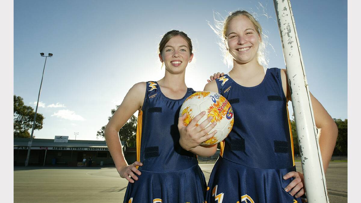 J.C King Park netball competition. Alyssa Fletcher and Stephanie Pearce.