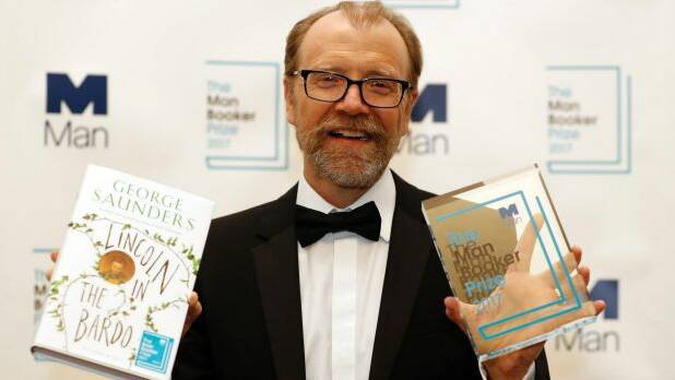 Author George Saunders after being announced winner of the 2017 Man Booker Prize. Photo: AP
