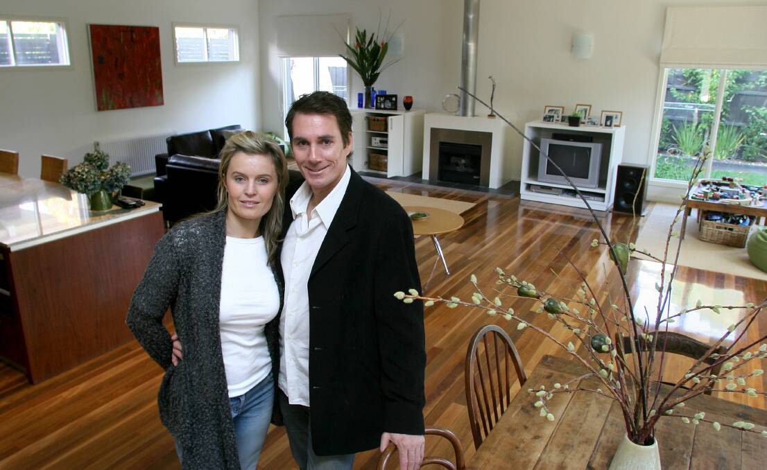 David Hobson at home with his wife Amber. getty images.