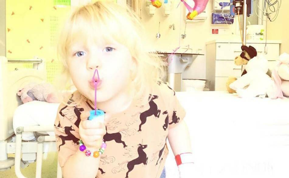 An online fundraiser has been launched by a Launceston family for three-year-old Zara Tuckerman, who was diagnosed with leukaemia last week. PICTURE: Contributed.