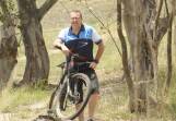 PUSHING THE PEDAL: Phil Egan, president of the Bathurst Cycling Club, at Bathurst Bike Park, where a round of the Evo Cities Mountain Bike Series will take place in May. Photo: CHRIS SEABROOK 	122214cbikes1b