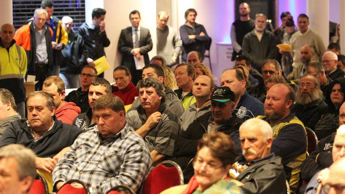 Hundreds attended a meeting to save the steelworks on Wednesday. Picture: GREG TOTMAN