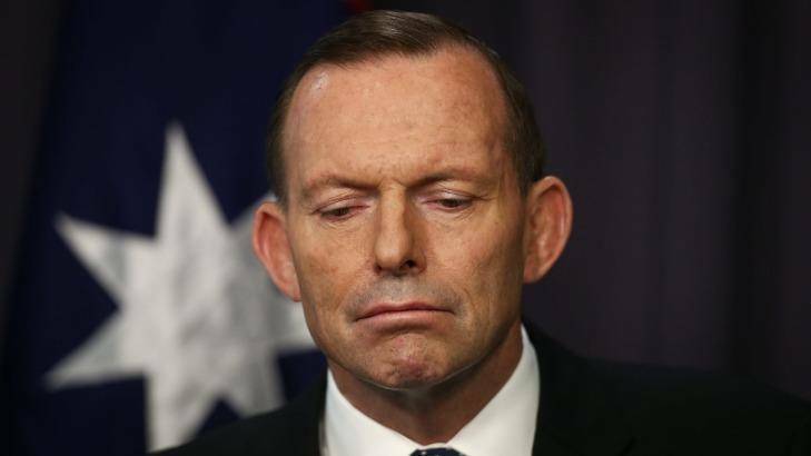 The latest Fairfax-Ipsos poll shows Tony Abbott is leading the Coalition towards an electoral wipeout. Photo: Alex Ellinghausen