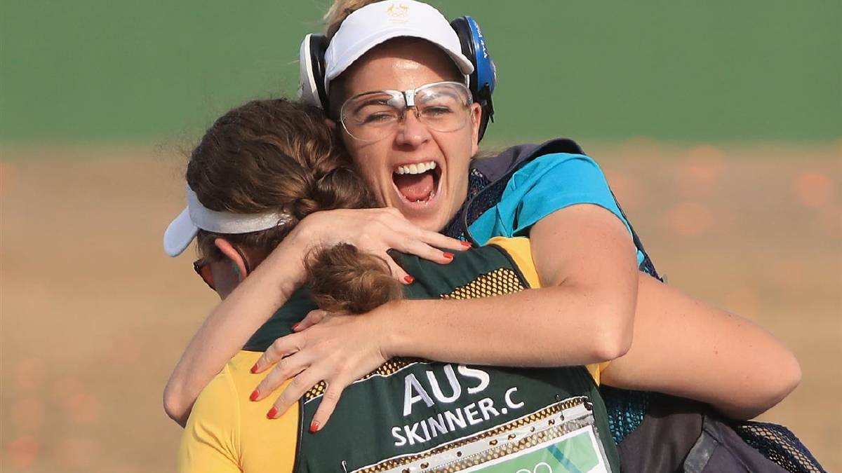 Catherine Skinner wins shooting gold. Pic: Getty Images