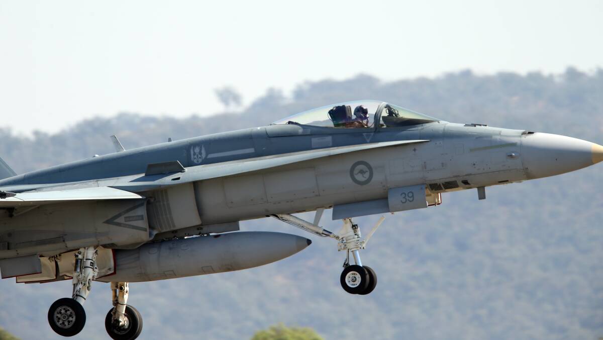  A RAAF Hornet. Picture: PETER MERKESTEYN