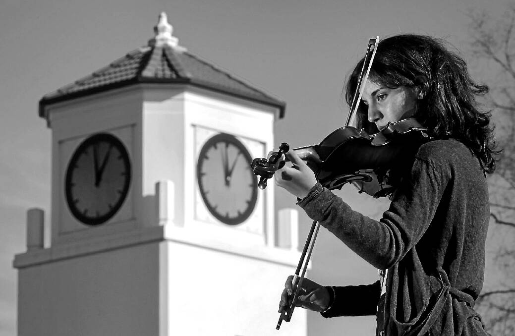 2010 - Italy's  Zoe Mortella, 13, prepares for the Border Music Camp. Picture: KYLIE ESLER