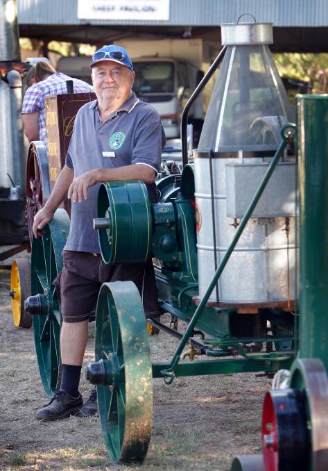 Chiltern's Gordon Stephens with his 1911 4hp Horsby & Sons Petrol Engine.
