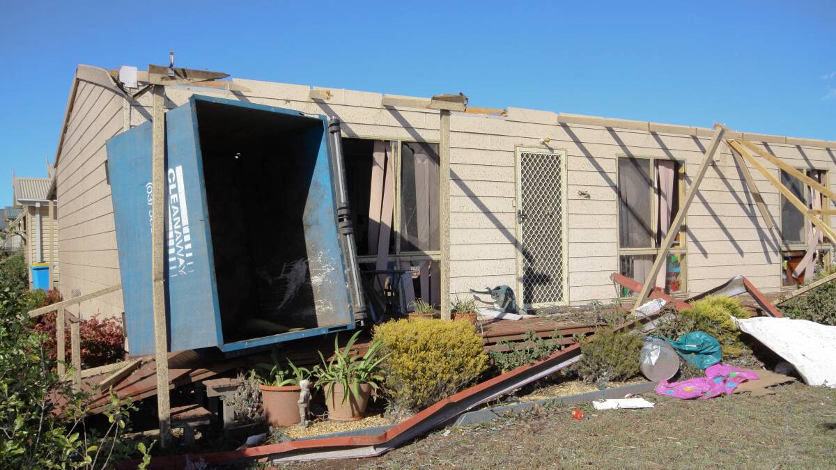 Damage left behind after the tornado ripped through Mulwala. 