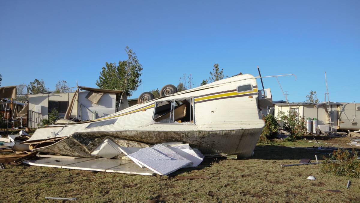The Sun Country Holiday Village, Mulwala, the day after a tornado tore through the park. Picture: SUPPLIED
