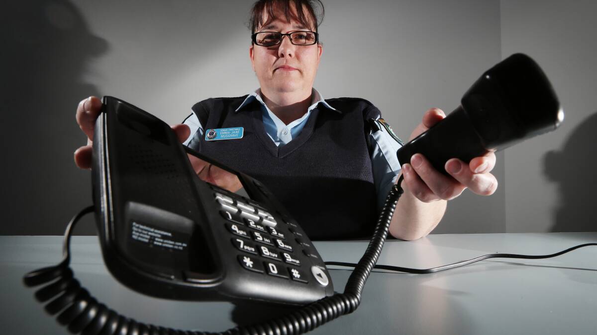 Senior Constable Emma-Jane Musgrave is warning the public to be wary of phone scammers. Picture: JOHN RUSSELL