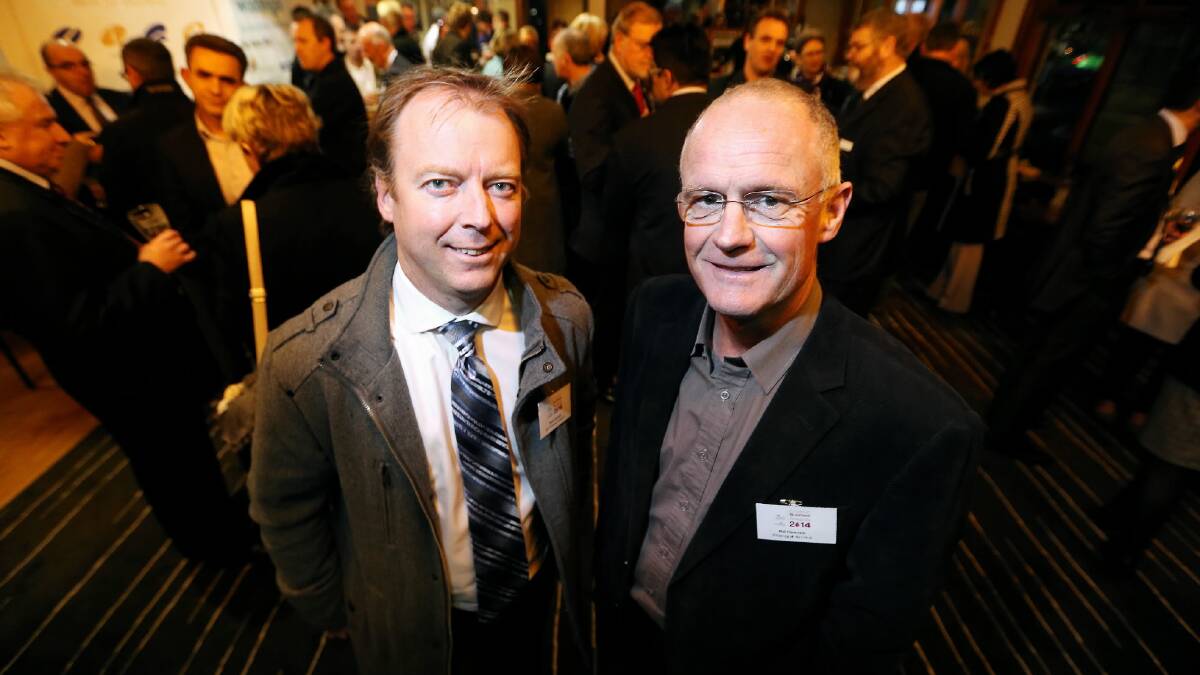 Wodonga Chamber secretary Dave Coleman and Albury Northside Chamber chair Phil Clements are calling for nominations for the business awards. Picture: JOHN RUSSELL