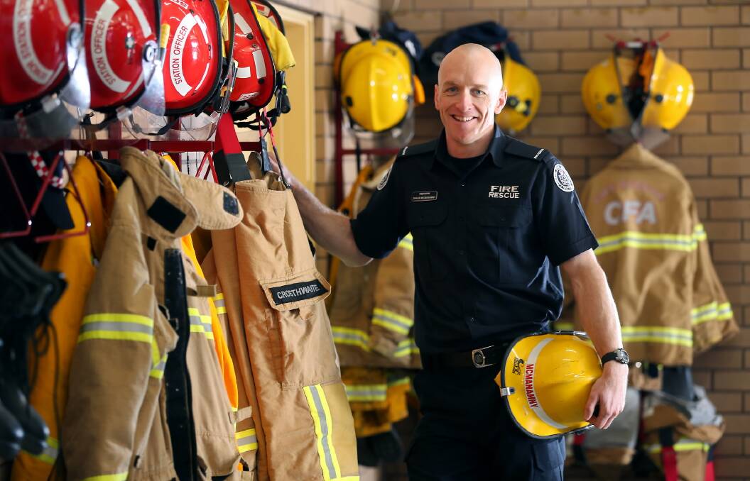 New career firefighter Shaun McManamny has started at Wodonga CFA fire station. Picture: JOHN RUSSELL