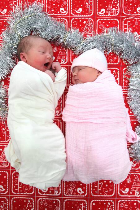 Felix Allan Anderson and Liana Joanne Guile both surprised their parents after being born a week early on Christmas Day. Pictures: MARK JESSER