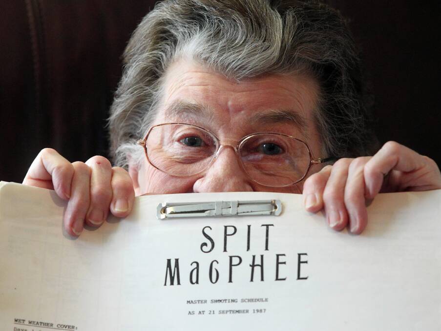 Memories ... Val Edmunds with her script for Spit MacPhee. Picture: KYLIE ESLER