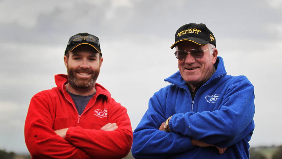 Griffith's Alan and Doug Cheers in their Holden and Ford jumpers are at Winton every year.