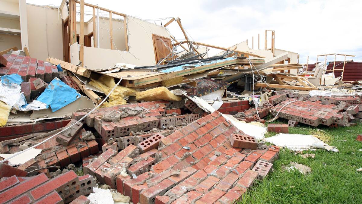  this house, located at 704 Spring Drive, was destroyed by the tornado. Picture: TARA GOONAN