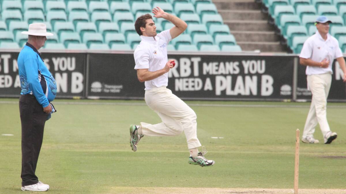 Albury's Liam Scammell bowls at the SCg Cup. Picture: FAIRFAX