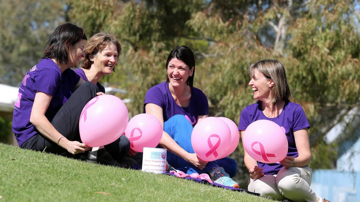 Kylie Coleman, Sue Meredith, Simone Skalic and Lisa Hogan prepare to Turn The Border Pink this weekend, with tonight’s Pink Tie Ball among the highlights.
Pictures: John Russell