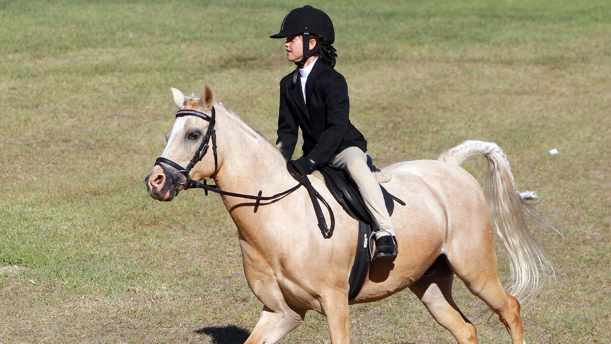 Ebden's Evie Kamevaar, 9, competed in the Champion Rider Under 12 event.