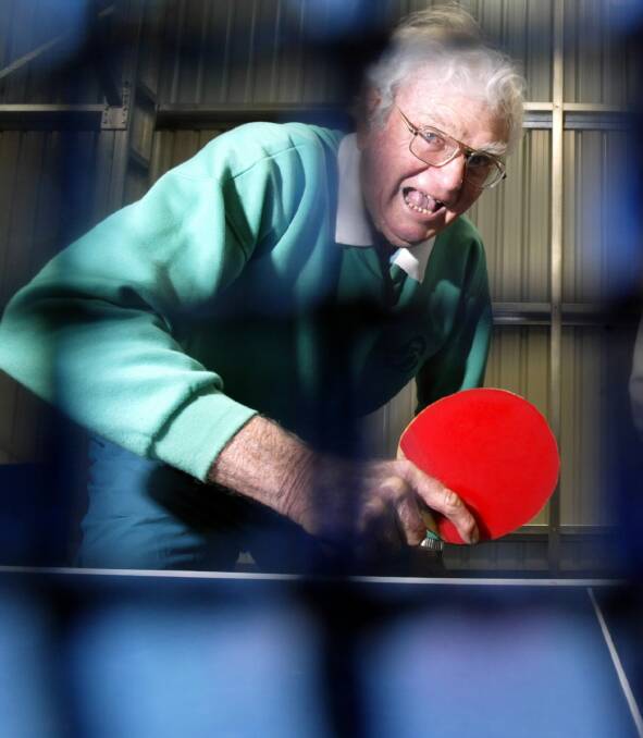 Harold Craig was still a keen participant in table tennis at age 84. Picture: KYLIE GOLDSMITH