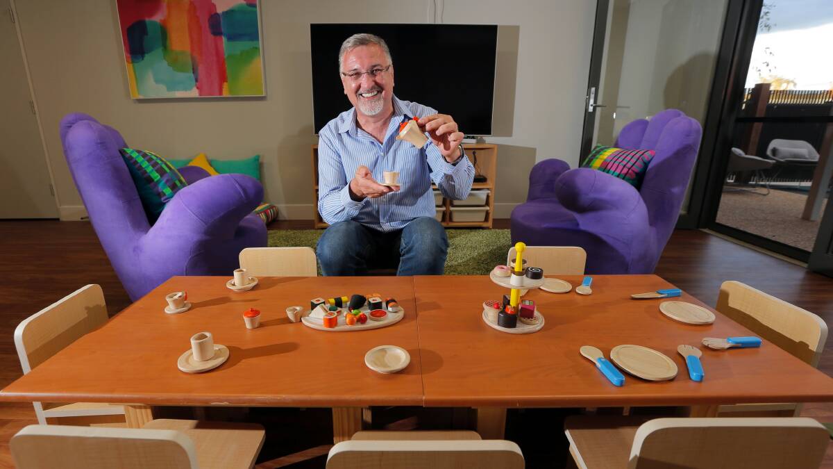 Fight Cancer Foundation managing director Eric Wright checks out the new play area at the Hilltop patient and carer accommodation centre. Picture: KYLIE ESLER
