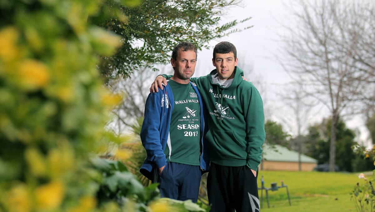Craig with one of his sons Daniel Mannagh, 21, after returning home from hospital. Picture: TARA GOONAN