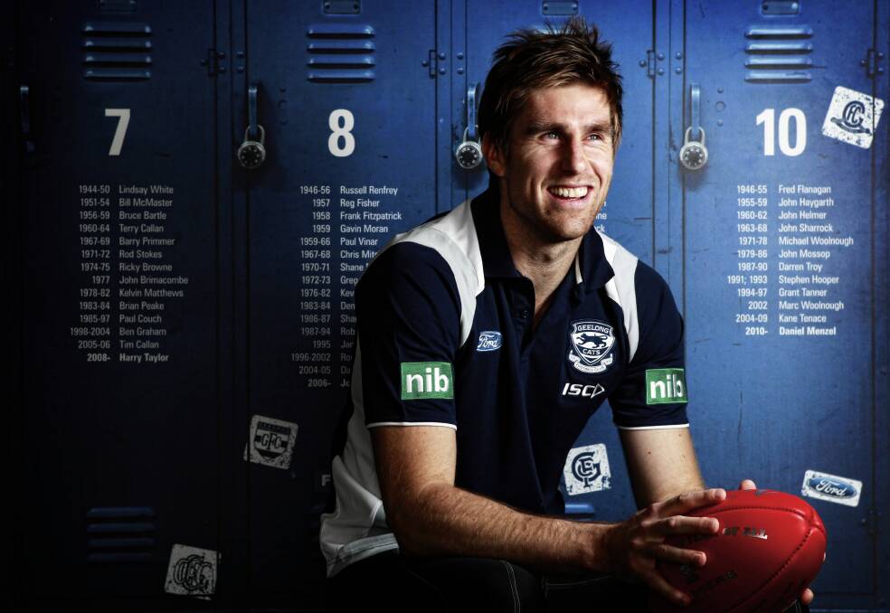 The Western Bulldogs have made a surprise bid for the services of Yarrawonga-raised Geelong star Tom Lonergan. Picture: FAIRFAX

