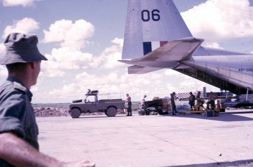  A Hercules being unloaded at the base.
