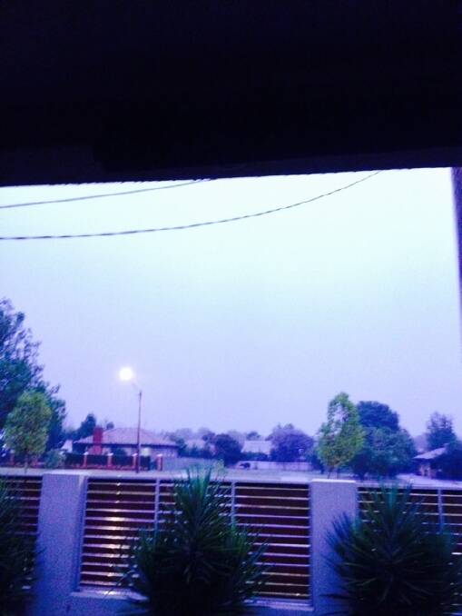 Flash of lightning makes it as bright as daylight during Friday nights storm. Picture: CAROL COUPAR (iPhone)