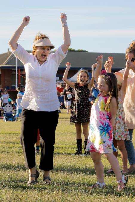 BIRALLEE PARK: Albury's Leonie O'Haire dancing with her grand-daughter Sarah Forsyth, 6, of Melbourne. Picture: TARA GOONAN