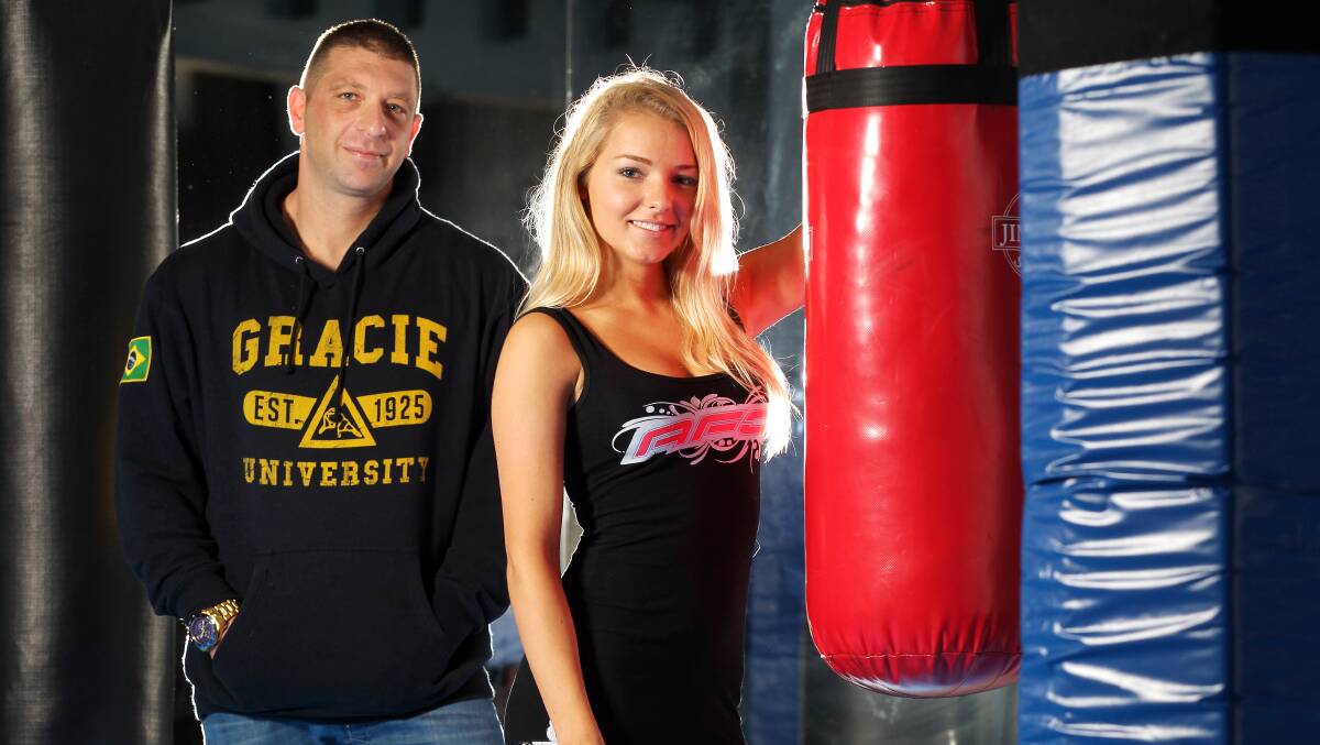 Ring girl Lucy Jones will add a touch of glamour to the Albury cage-fighting event, promoted by Adam Milankovic. Picture: KYLIE ESLER

